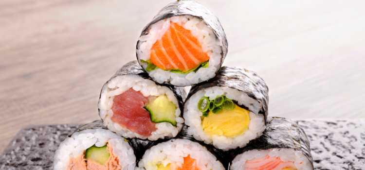 image with different kinds of sushi