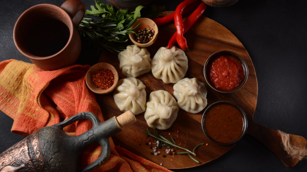 Image with khinkali Georgian Food